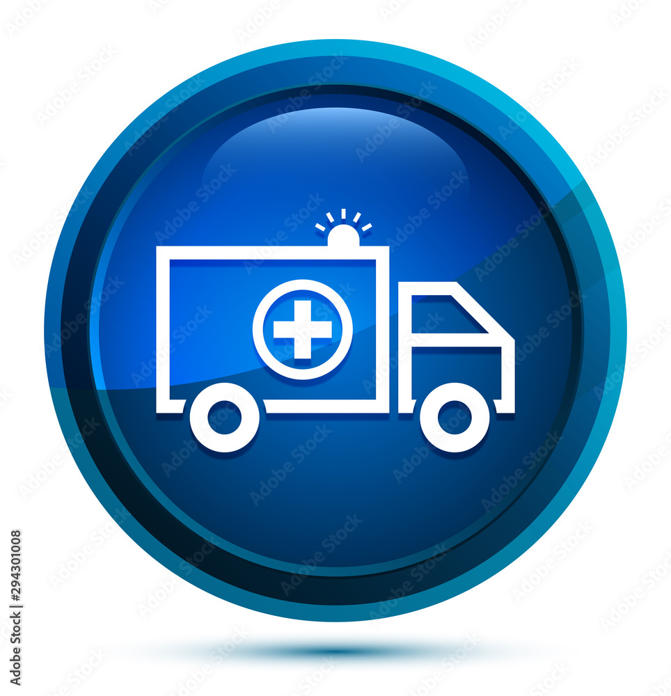 Ambulance icon elegant blue round button illustration Ambulance icon elegant blue round button illustration