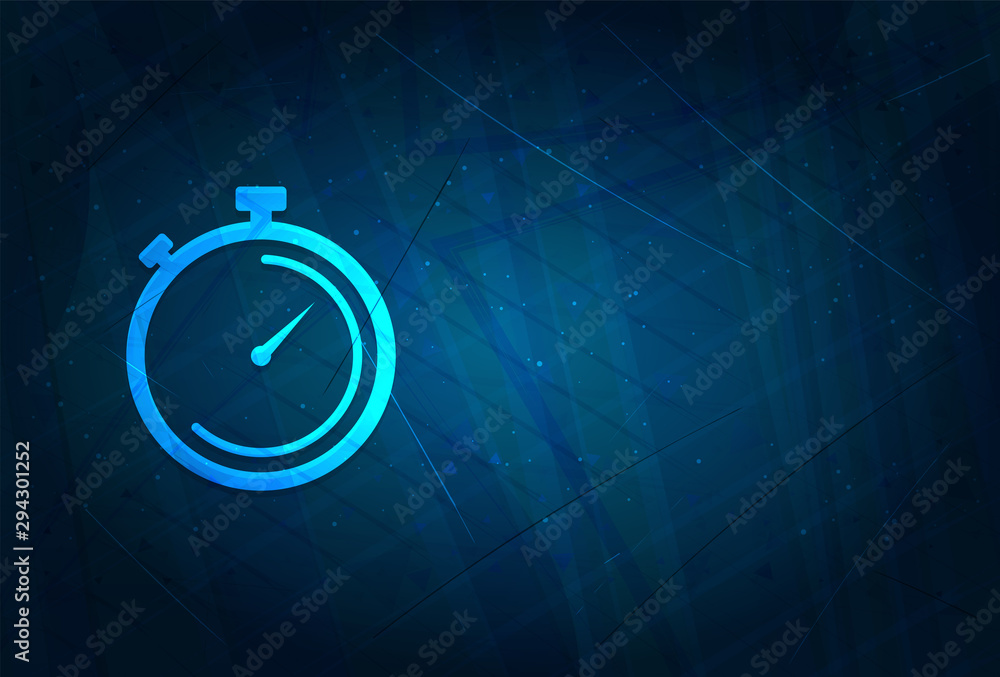 Stopwatch icon futuristic digital abstract blue background Stock Vector ...