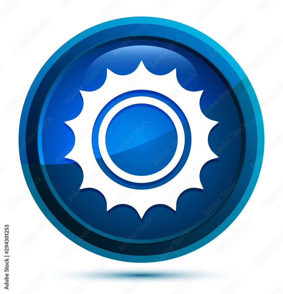 Sun icon elegant blue round button illustration Sun icon elegant blue round button illustration