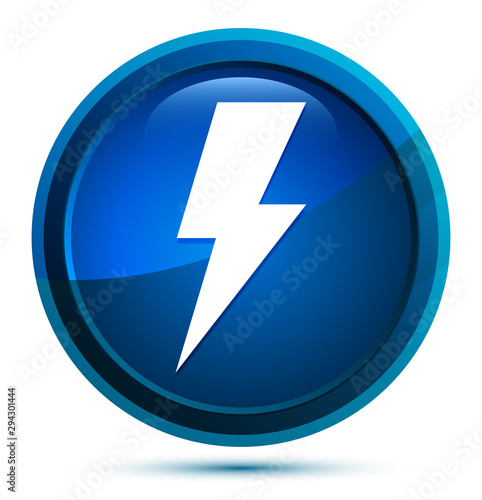 Electricity icon elegant blue round button illustration