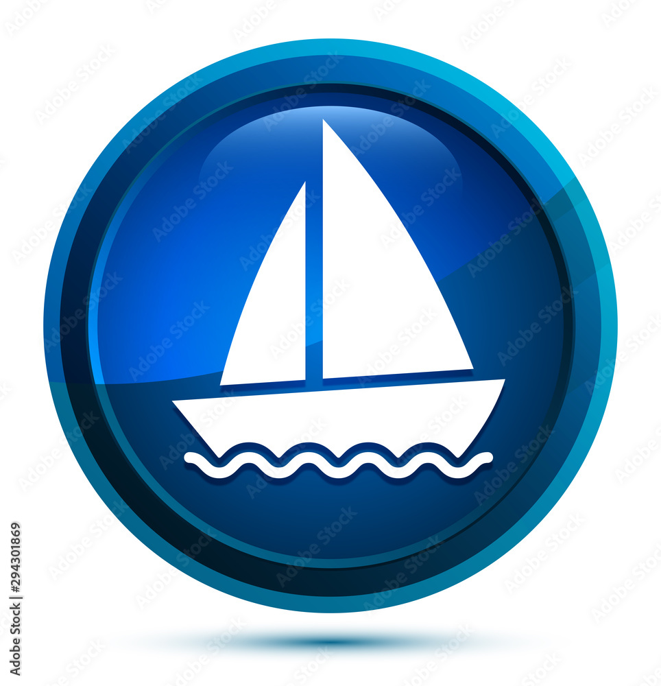 Sailboat icon elegant blue round button illustration Sailboat icon elegant blue round button illustration