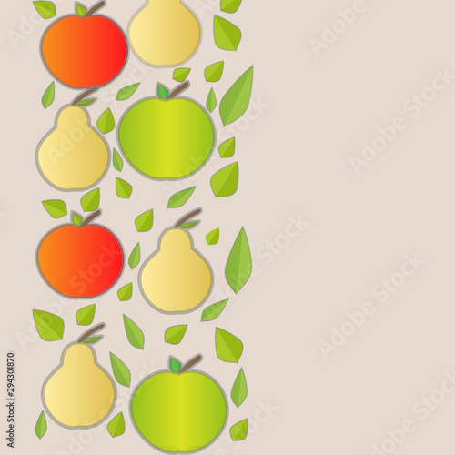 Apples, fruits and leaves in the form of ornament