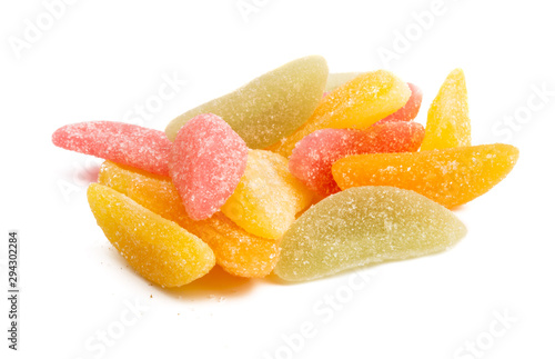 fruit jelly candies isolated