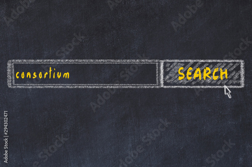 Fotografie Chalkboard drawing of search browser window and inscription consortium