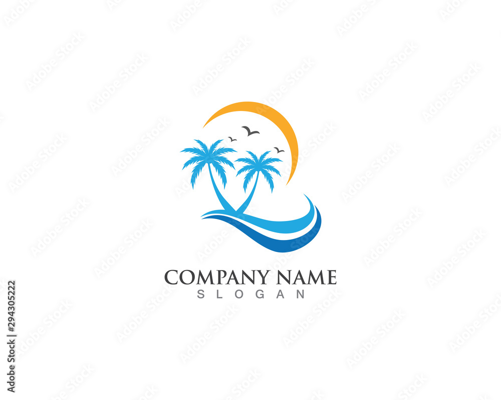 Palm logo tree template and vector illustration Palm logo tree template and vector illustration