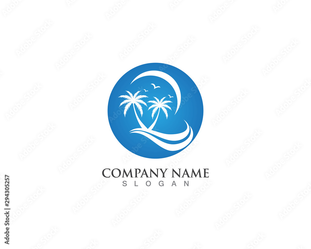 Palm logo tree template and vector illustration Palm logo tree template and vector illustration