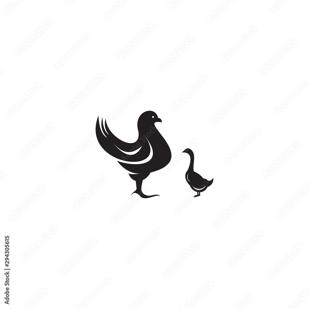 collection of cattle logo vector. Chicken and duck design. - Vector collection of cattle logo vector. Chicken and duck design. - Vector