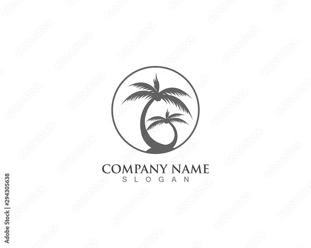 Palm logo tree template and vector illustration Palm logo tree template and vector illustration