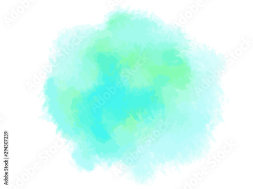 Colorful digital spot on isolated white background. Colored aquarelle sample. Hand drawn watercolour splotch. Paint and ink smudges