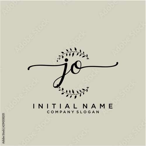JO Beauty vector initial logo, handwriting logo.