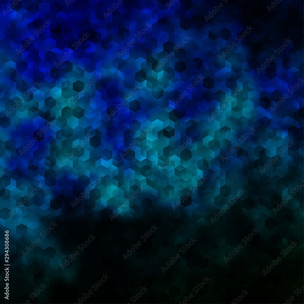 Light BLUE vector background with set of hexagons. Light BLUE vector background with set of hexagons.
