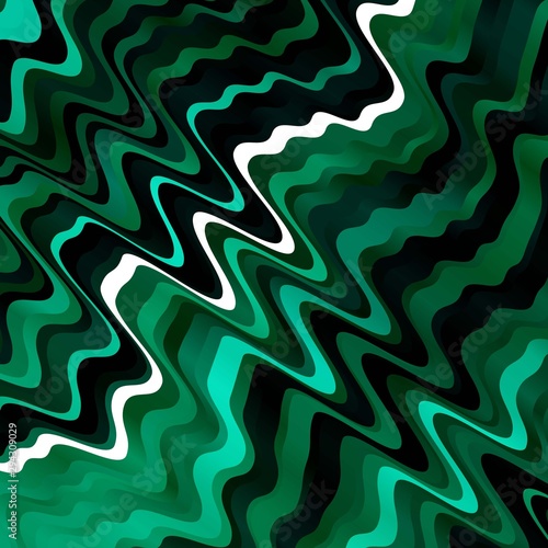 Light Green vector pattern with curved lines.