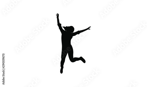 young people jump fun logo icon design vector
