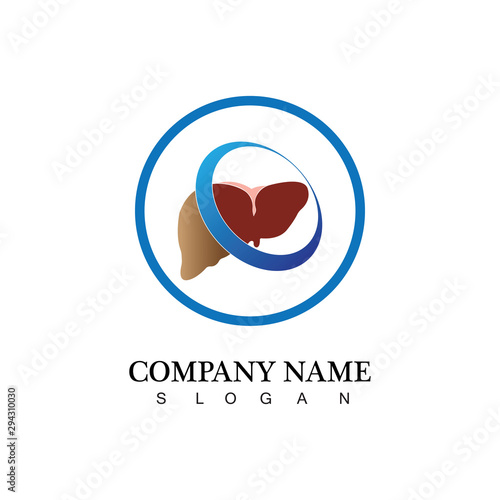 vector liver icon flat logo