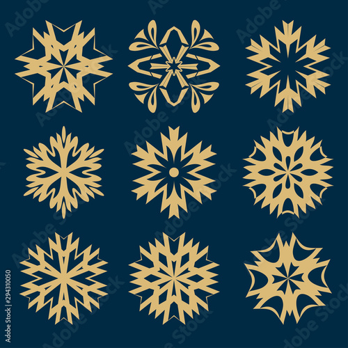 Collection of snowflake icons.