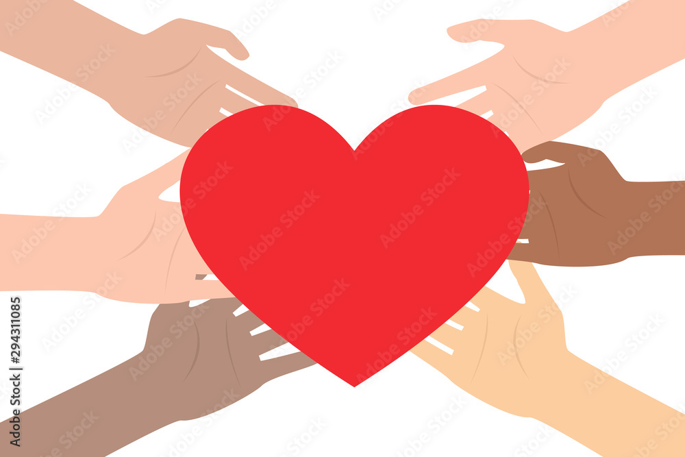 human hands holding red heart vector illustration human hands holding red heart vector illustration