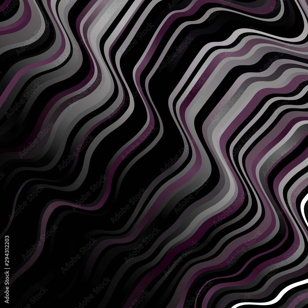 Obraz premium Dark Gray vector backdrop with curves. Brand new colorful illustration with bent lines. Pattern for websites, landing pages.