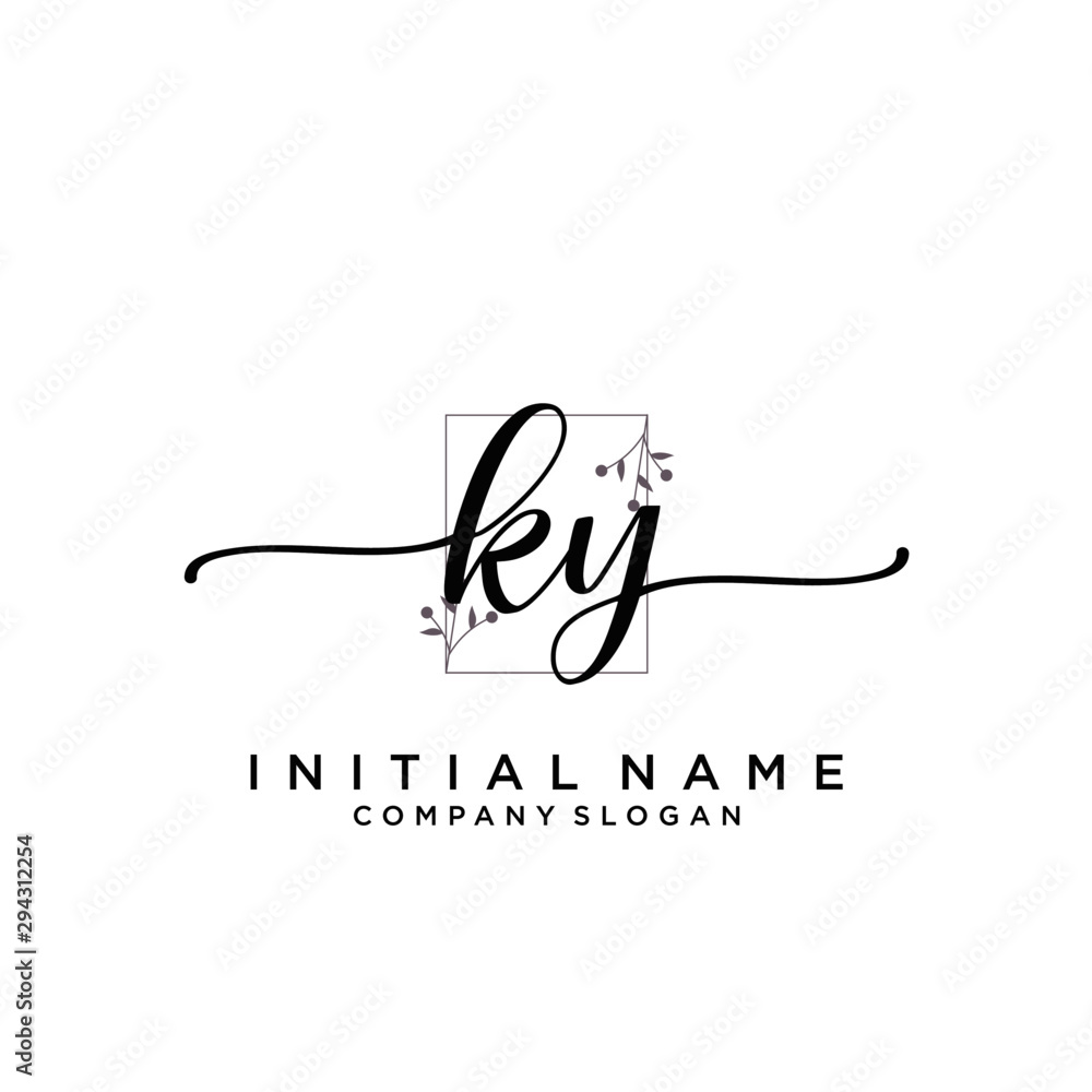 KY Beauty vector initial logo, handwriting logo. KY Beauty vector initial logo, handwriting logo.