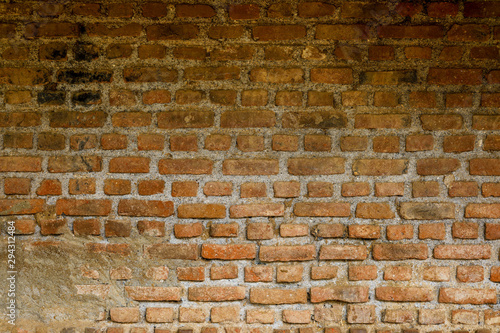 Old brick wall texture in indian village 