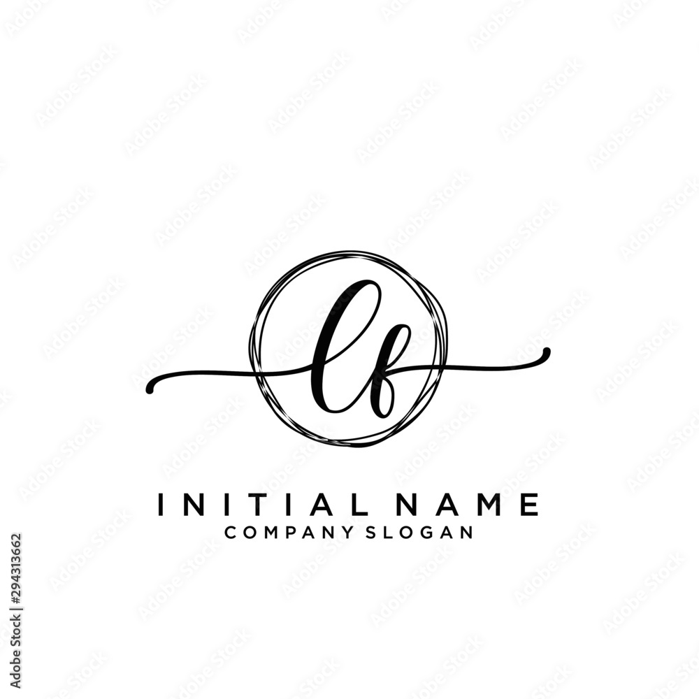 LF Beauty vector initial logo, handwriting logo. LF Beauty vector initial logo, handwriting logo.