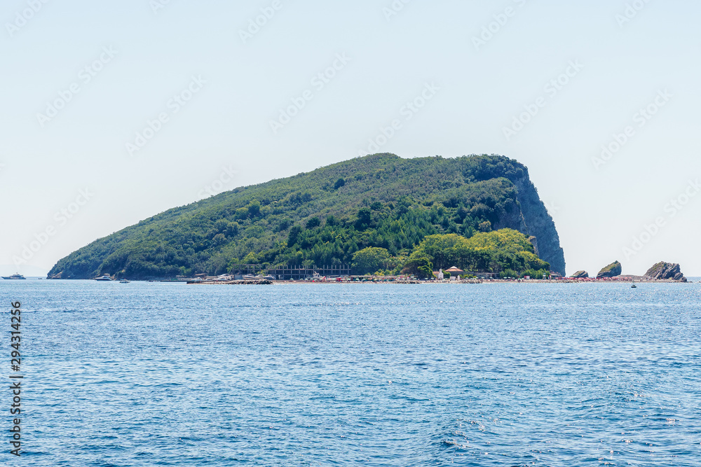 St. Nicholas Island in the bay near the town of Budva