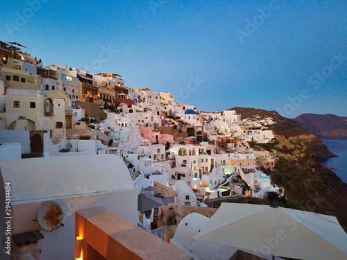 Old white town located on rocks