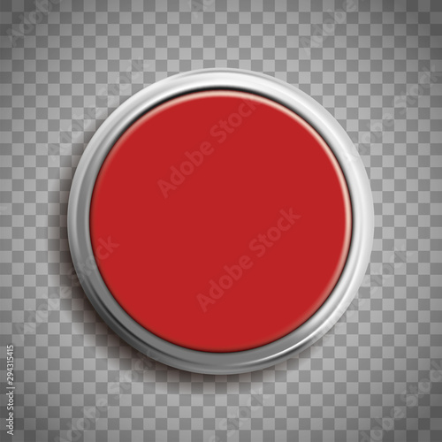 Red button template isolated on transparent background photo