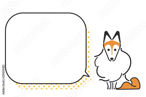 犬　ポーズ　表情　１匹　吹き出し　シェットランドシープドッグ