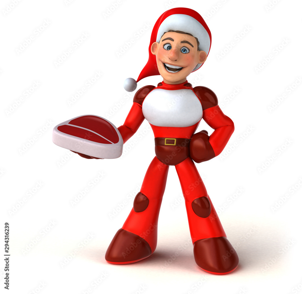 Fun Super Santa Claus - 3D Illustration Fun Super Santa Claus - 3D Illustration