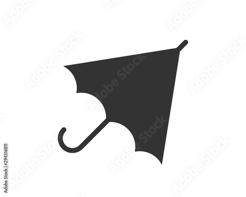 Umbrella icon vector. Rain protection. Concept for insurance company. Black and white silhouette flat design