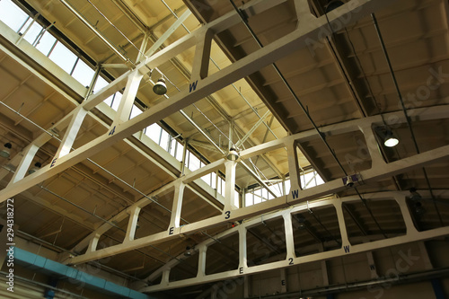 Industrial ceiling of a warehouse   plant  factory