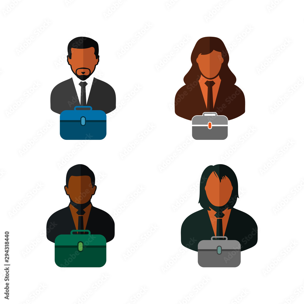 Business man Icon set. Flat style vector EPS. Business man Icon set. Flat style vector EPS.
