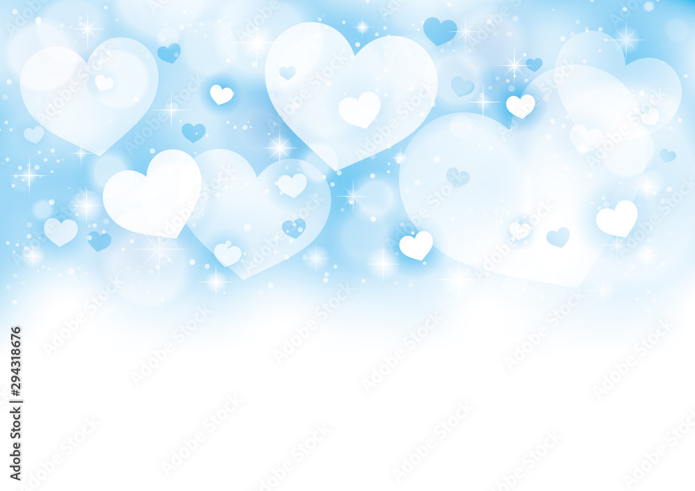 ハート キラキラ 背景 水色 Stock Vector Adobe Stock