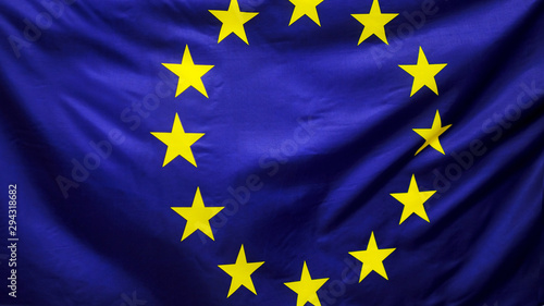Closeup shot of wavy European Union flag
