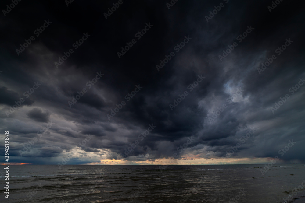 Dark clouds over Baltic sea.