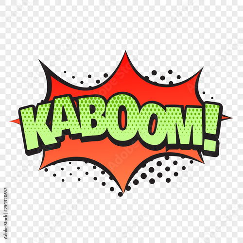 Kaboom comic style word isolated on transparent background. Vector illustration 