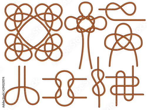 Set of nautical knots.