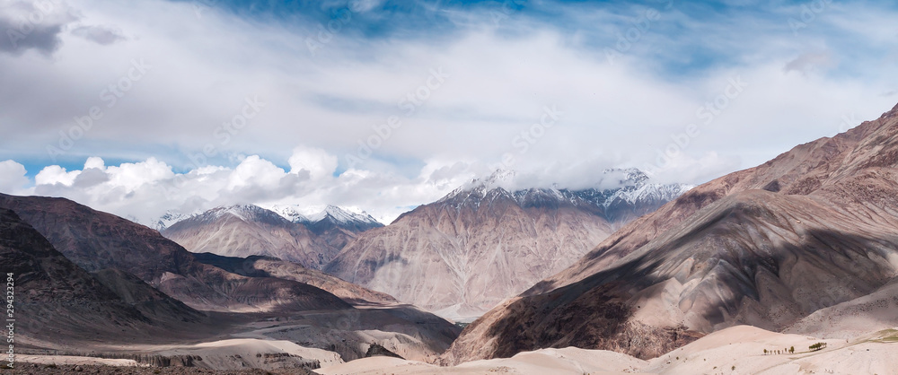 Nubra Valley of Ladakh. Nubra is a tri-armed valley located to the north east of Ladakh valley. Diskit.