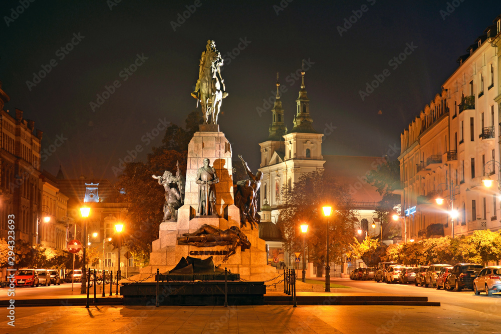 Fototapeta premium Matejko Square in Krakow, Poland