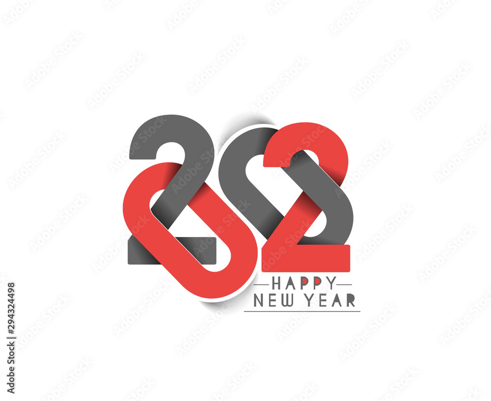 Happy New Year 2020 Text Typography Design Patter, Vector illustration.