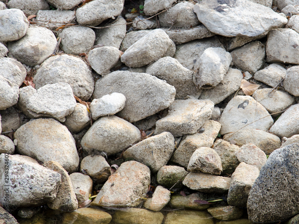 Large stones on the lake