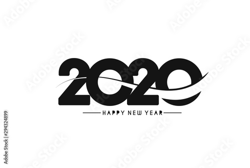 Free Download Happy New Year 2020 Text Typography Design Patter, Vector illustration. - GFXLoad