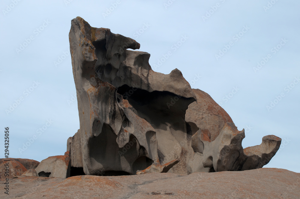 Kangaroo Island Australia, weather sculpted granite boulder at Remarkable Rocks