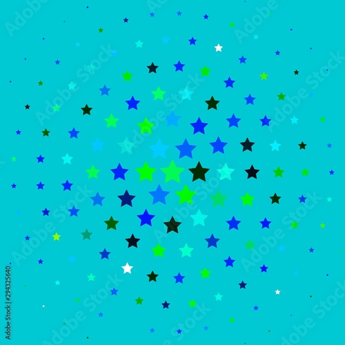 Light Blue, Green vector texture with beautiful stars. Modern geometric abstract illustration with stars. Design for your business promotion.