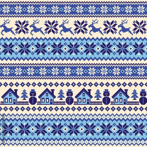 Seamless pattern of splendid North Nordic style