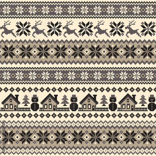 Seamless pattern of splendid North Nordic style