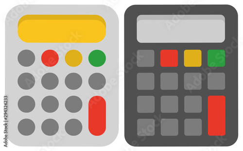 Mechanical device for calculating numbers, isolated machinery. Calculator icon closeup, technology for estimation, estimator flat. School calculate accessory. Office object. Stationery for mathematics