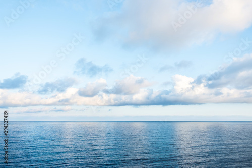 Natural beauty. View of the sea and the sky in the clouds.