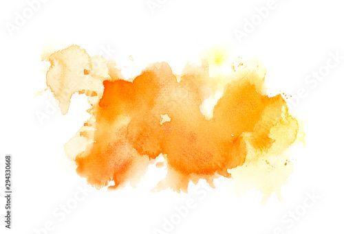 brush shades orange watercolor on paper.