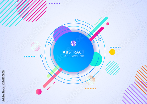 Fotografija Abstract colorful color circle geometric pattern design background radial dots texture